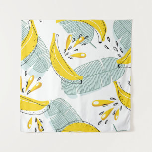 Sappige Bananen Helder Patroon Wandkleed