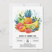 Sappige bewerkbare Boho Fruits Verjaardag Kaart (Voorkant)