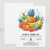 Sappige bewerkbare Boho Fruits Verjaardag Kaart (Voorkant / Achterkant)