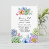 Sappige bloem bruids- of babyshower per post kaart (Staand voorkant)