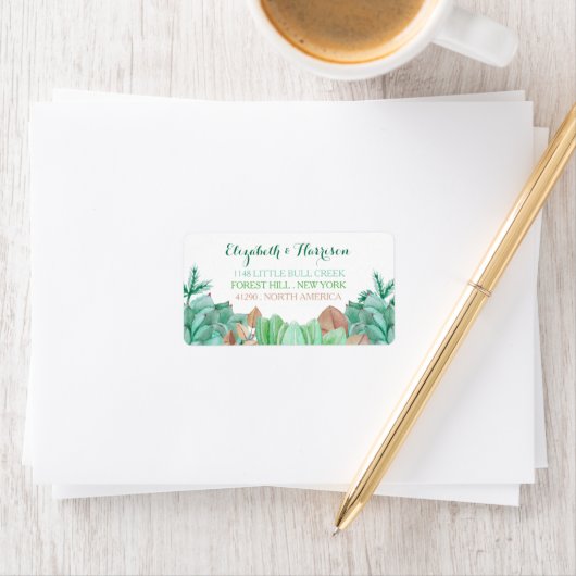 Sappige Boeket Botanische Bloemige Bruiloft Etiket (Insitu)
