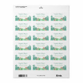Sappige Boeket Botanische Bloemige Bruiloft Etiket (Full Sheet)