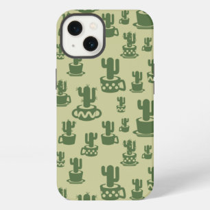 Sappige cactus-silhouet in kopjes en potten iPhone 13 hoesje