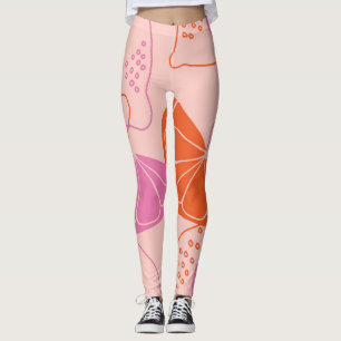 Sappige Citroen Botanische Patronen Leggings
