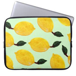 Sappige citroenblauwe bessen: Waterverf naadloze p Laptop Sleeve