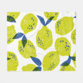 Sappige citroenen:  naadloos patroon. fleece deken (Voorkant (Horizontaal))