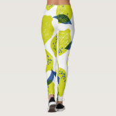 Sappige citroenen: naadloos patroon. leggings (Achterkant)