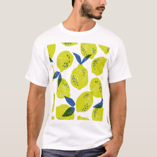 Sappige citroenen: naadloos patroon. t-shirt