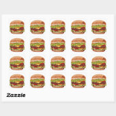 Sappige Double Cheeseburger Sticker – Realistische (Vel)