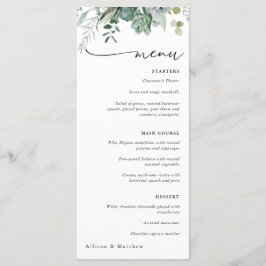 Sappige en Eucalyptus Groene Huwelijksmenu Menu