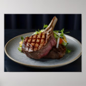 Sappige Geroosterde Runderbiefstuk Poster (Voorkant)
