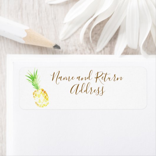 Sappige Gouden Ananas Etiket (Insitu)