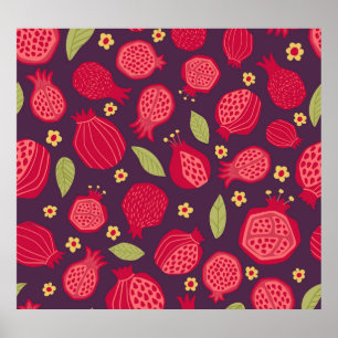 Sappige granaatappels:  illustratie. poster