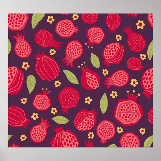 Sappige granaatappels:  illustratie. poster (Voorkant)