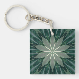 Sappige groene en bosflora caleidoscoop sleutelhanger
