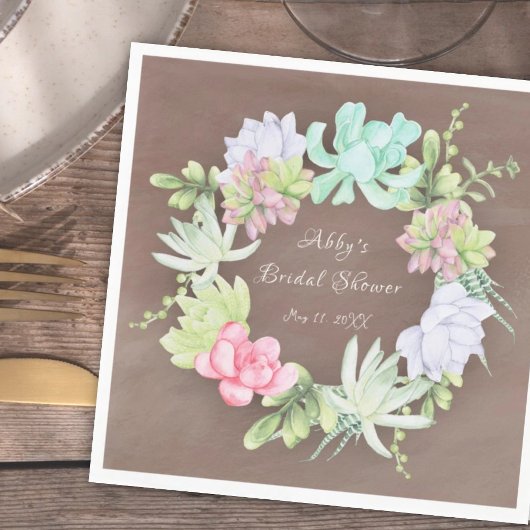 Sappige groene krans Bruids douche Servet