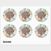 Sappige Groene Krans Bruidsdouche Ronde Sticker (Vel)