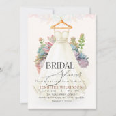 Sappige Groene Salie Trouwjurk Bruids Uitnodiging (Voorkant)