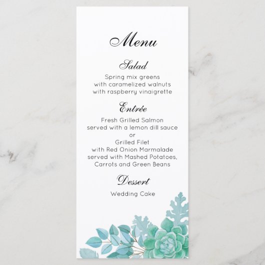 Sappige huwelijksdiner menu. Cactus menu feest (Voorkant)