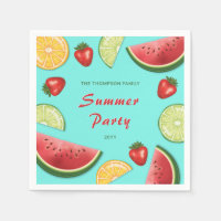 Sappige kleurrijke vruchten op Blue Summer Party