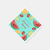 Sappige kleurrijke vruchten op Blue Summer Party Servet (Hoek)