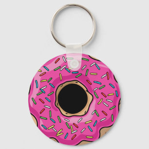 Sappige Lekkere Roze Gesproeide Donut Sleutelhanger