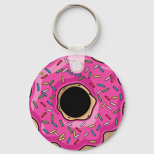 Sappige Lekkere Roze Gesproeide Donut Sleutelhanger (Voorkant)