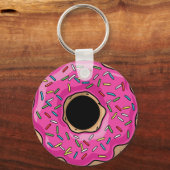 Sappige Lekkere Roze Gesproeide Donut Sleutelhanger (Voorkant)