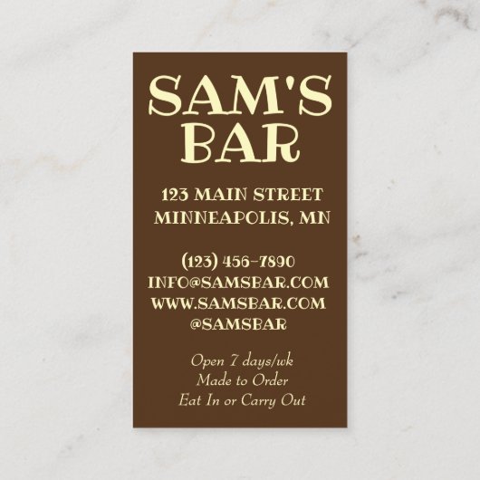 Sappige Lucy Minneapolis Minnesota Cheeseburger Visitekaartje (Achterkant)