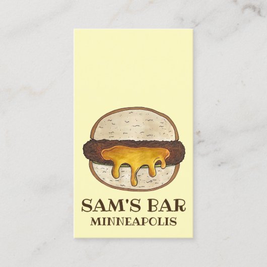 Sappige Lucy Minneapolis Minnesota Cheeseburger Visitekaartje (Voorkant)
