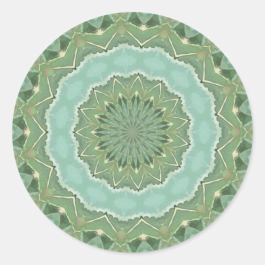 Sappige Mandala Ronde Sticker (Voorkant)