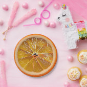 Sappige oranje plak - leuk papieren bordje (Feest)