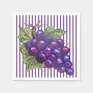 Sappige Paarse druiven Gestreepte Dessertwijnoogst Servet