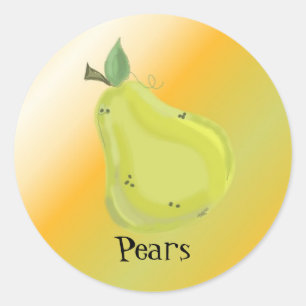 Sappige Peer Ronde Sticker