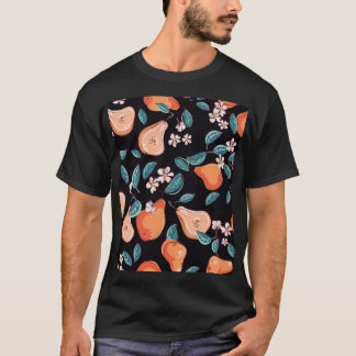 Sappige peren: met de hand getekend vruchtpatroon. t-shirt