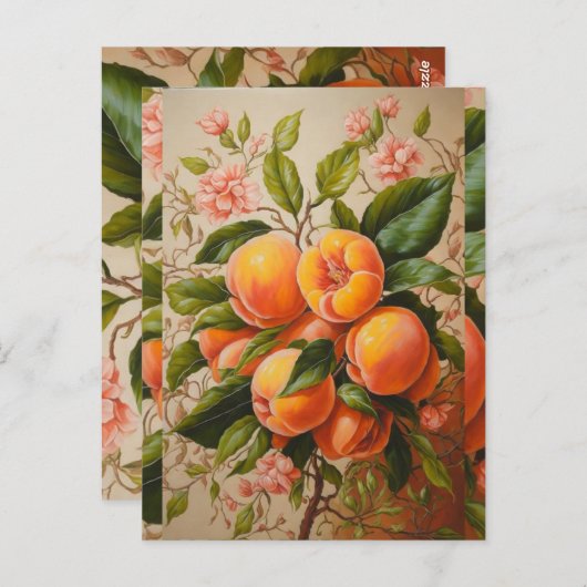 Sappige perziken briefkaart (Voorkant / Achterkant)