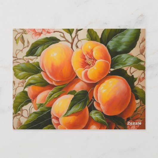 Sappige perziken briefkaart (Achterkant)