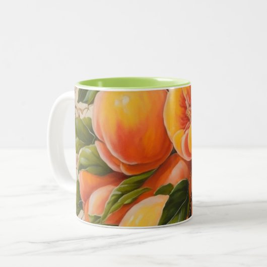 Sappige perziken tweekleurige koffiemok (Voorkant links)