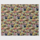 Sappige planten in potten cadeaupapier (Vlak)