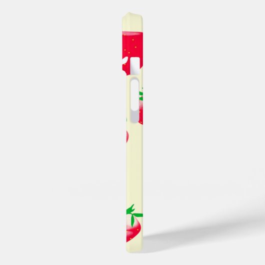 Sappige rode aardbeien (beige) Case-Mate iPhone case (Achterkant / Links)
