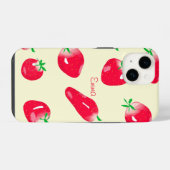 Sappige Rode Aardbeien (Beige) iPhone Hoesje (Achterkant horizontaal)
