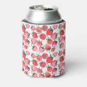 Sappige rode aardbeien Waterverf Blikjeskoeler (Blikje Achterkant)