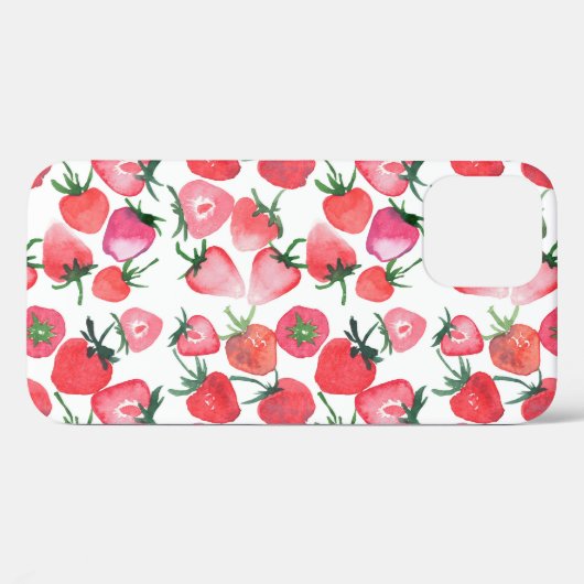Sappige rode aardbeien Waterverf Case-Mate iPhone Case (Achterkant (horizontaal))