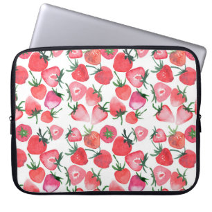 Sappige rode aardbeien Waterverf Laptop Sleeve