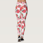 Sappige rode aardbeien Waterverf Leggings (Achterkant)
