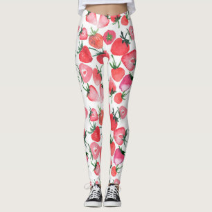 Sappige rode aardbeien Waterverf Leggings