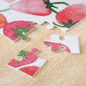 Sappige rode aardbeien Waterverf Legpuzzel (Zijkant)