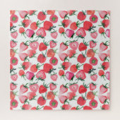 Sappige rode aardbeien Waterverf Legpuzzel (Horizontaal)