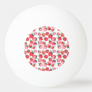 Sappige rode aardbeien Waterverf Pingpongbal