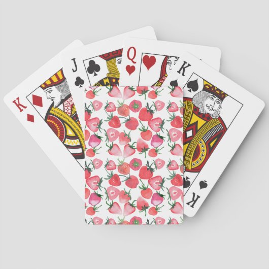 Sappige rode aardbeien Waterverf Pokerkaarten (Achterkant)